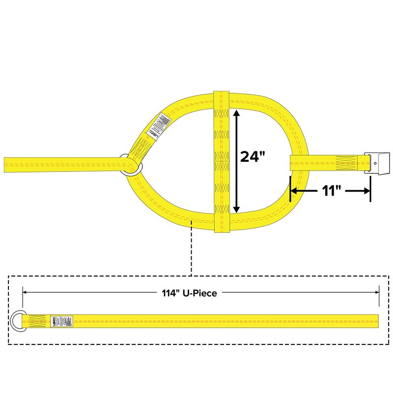 US Cargo Control Adjustable Tow Dolly Strap, 2 Inch Top Strap, Flat Hook End, Great for Tow Dolly Car Hauling, 3,333 Pound Working Load Limit, 2 Pack - Image 3